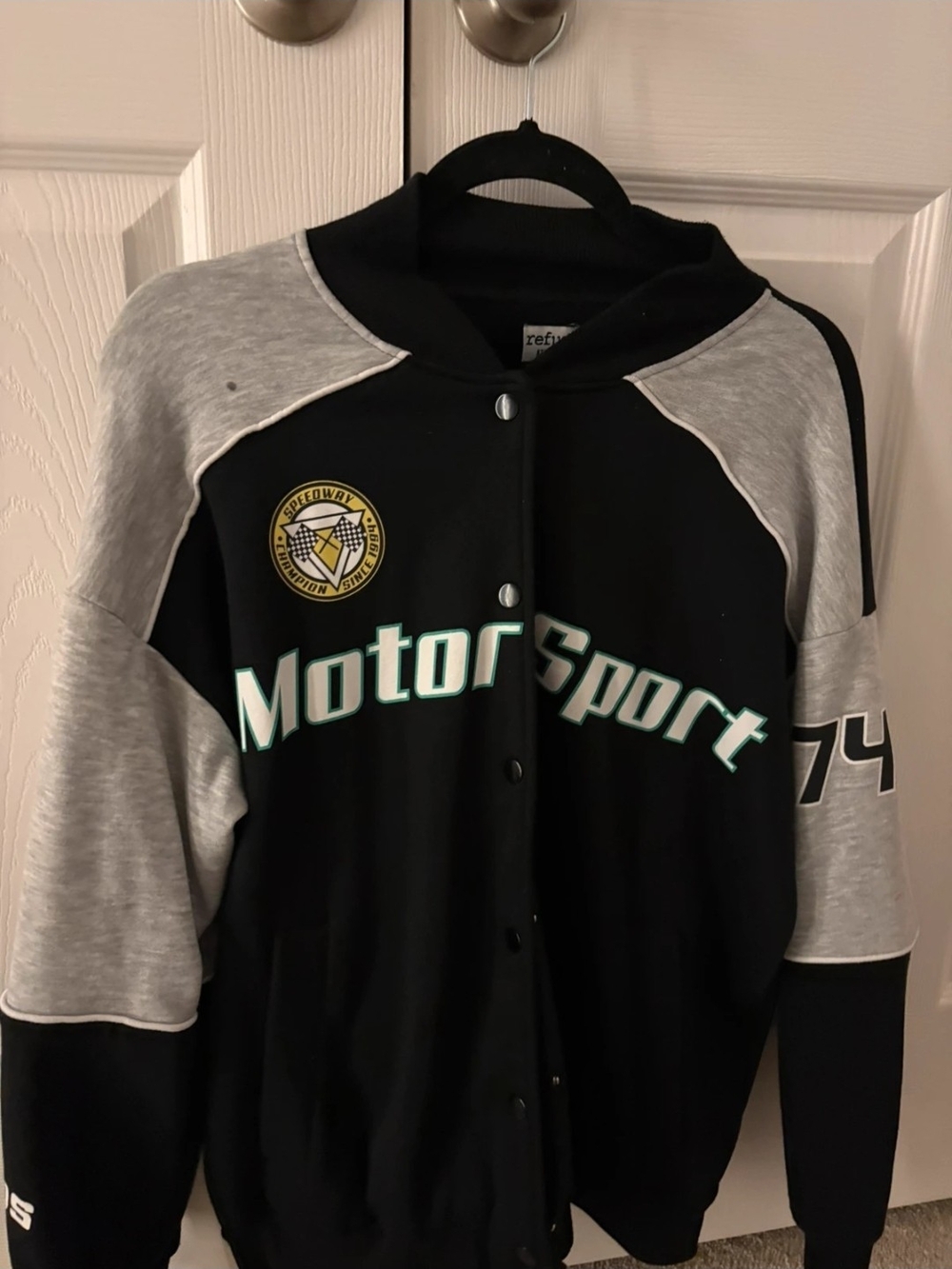 refuge Black Jacket with Gray Trim